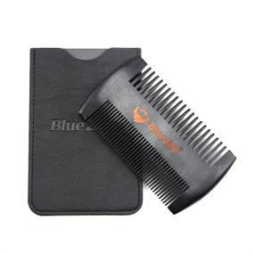 img 4 attached to 🧔 BlueZOO Pear Wood Beard Comb for Men - Antistatic Fine & Coarse Teeth - Includes PU Leather Case - Ideal for Head Hair, Beard, and Mustache