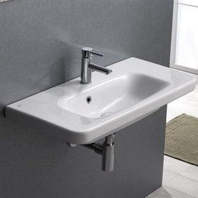 img 1 attached to 🚿 CeraStyle 033300-U: Sleek White Wall Mounted Sink for Modern Bathrooms