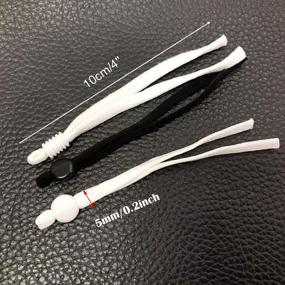 img 3 attached to 🧵 LARATH 100-Piece Adjustable Elastic Bands: High-Stretch Earloop Lanyard Cord for DIY Crafts & Sewing, White+Black