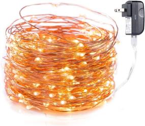 img 2 attached to 66ft 200 LED Fairy Lights, Waterproof Warm White Starry String Lights on Copper Wire, UL Adaptor Included, for Indoor Outdoor Christmas Decorations, Patio Wedding Garden