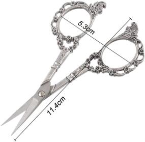 img 3 attached to Justfund European Vintage Retro Style Precision Straight Sewing Scissors Antique For Needle Work (Silver)