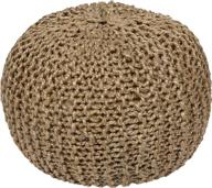 🪑 artistic weavers jute pouf in beige: 20-inch by 20-inch by 14-inch - a stylish and natural accent for your space logo