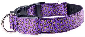 img 3 attached to Pesp LED Luminous Pet Dog Collar: Leopard Glowing Flash Puppy Collar for Night Safety, Adjustable Necklace for Small Medium Large Dogs
