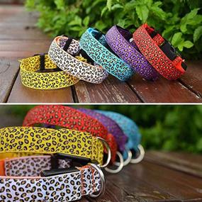 img 1 attached to Pesp LED Luminous Pet Dog Collar: Leopard Glowing Flash Puppy Collar for Night Safety, Adjustable Necklace for Small Medium Large Dogs