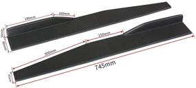 img 1 attached to 🚗 Carbon Fiber Pattern Universal Car Body Side Skirt Winglets Diffusers - Left/Right 745mm Rear Side Skirt