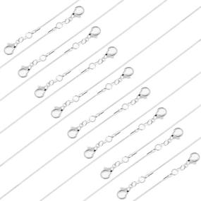 img 4 attached to Pack of 25 Bulk Silver Snake Chain Necklace for Jewelry Making - Paxcoo Necklace Chain, 1.2mm x 24 inches