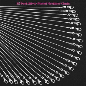 img 3 attached to Pack of 25 Bulk Silver Snake Chain Necklace for Jewelry Making - Paxcoo Necklace Chain, 1.2mm x 24 inches