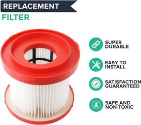 img 2 attached to HEPA Filter Replacement for Milwaukee M18 Cordless 2 Gal. Wet Dry Vacuum 0880-20 - 49-90-1900 Compatible