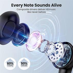 img 2 attached to 🎧 Bluetooth Earbuds - Wireless Stereo Earbuds with Noise Cancelling, 24H Playtime, Bluetooth 5.0 Headphones, Waterproof and Touch Control, Hands-Free Headset with Mic - Includes Charging Case