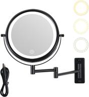 enhanced hd wall mounted makeup mirror with lights - 1x /10x magnifying, touch screen, dimmable led lights, usb charging - 8 in logo