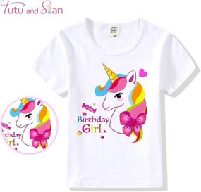 img 3 attached to 🦄 Unicorn Headband T-Shirt Tutu Birthday Party