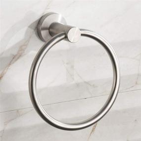 img 3 attached to 🛁 Stylish Brushed Nickel Towel Ring: Stainless Steel Round Holder for Bathroom Hand Towels