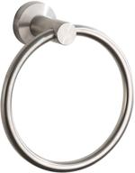 🛁 stylish brushed nickel towel ring: stainless steel round holder for bathroom hand towels logo