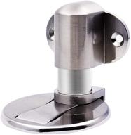 height-adjustable silver stainless steel magnetic door stop catch holder - dual adhesives & conceal screw mount, no drill required logo