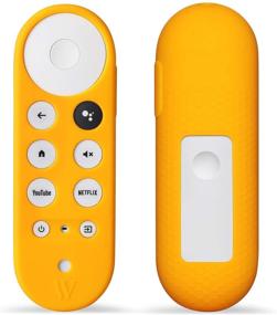 img 4 attached to Wasserstein Silicone Skin Compatible With Chromecast With Google TV Remote Control - Protective Cover For Your Remote Control (Yellow)