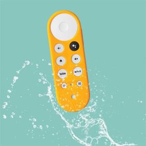 img 1 attached to Wasserstein Silicone Skin Compatible With Chromecast With Google TV Remote Control - Protective Cover For Your Remote Control (Yellow)