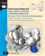 🧵 dritz 114-36 craft cover button kit with tools: size 36 - 7/8-inch, 14-sets - shop now! logo