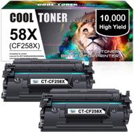 🖨️ cool toner compatible toner cartridge replacement for hp cf258x 58x 58a cf258a toner - ideal for hp laserjet pro m404n mfp m428fdw m428fdn m404dn m404dw m304 m404 m428 printer ink (black 2-pack) logo
