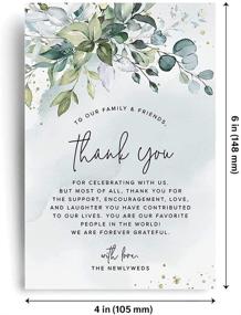 img 2 attached to 💌 Bliss Collections 4x6 Wedding Place Setting Thank You Cards - Pack of 50, Greenery Watercolor - Made in the USA