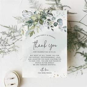 img 3 attached to 💌 Bliss Collections 4x6 Wedding Place Setting Thank You Cards - Pack of 50, Greenery Watercolor - Made in the USA