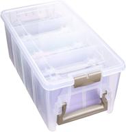 📸 artbin semi satchel photo & craft organizer set with 8 plastic storage cases - large box, clear, 0 logo