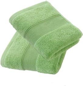 img 4 attached to Premium 700GSM 2Piece Hand Towels - 100% Cotton (14 x 30 Inches) - Highly Absorbent Towels for Bathroom, Kitchen, Spa & More - Green