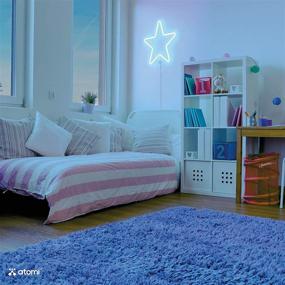 img 3 attached to Atomi Smart Neon LED Light: Decorative Wall Art for Bedrooms, Bars & DIY Designs | USB Powered with 10 ft Cord - Blue Star