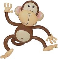 inflatable monkey 4-pack - 27 inch monkeys for jungle safari birthday party decorations supplies, kids animal theme party decor favors, monkey baby shower - by 4e's novelty логотип