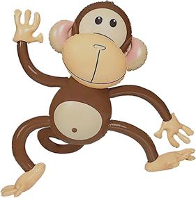 img 3 attached to Inflatable Monkey 4-Pack - 27 Inch Monkeys for Jungle Safari Birthday Party Decorations Supplies, Kids Animal Theme Party Decor Favors, Monkey Baby Shower - by 4E's Novelty