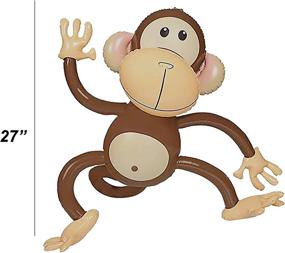 img 2 attached to Inflatable Monkey 4-Pack - 27 Inch Monkeys for Jungle Safari Birthday Party Decorations Supplies, Kids Animal Theme Party Decor Favors, Monkey Baby Shower - by 4E's Novelty