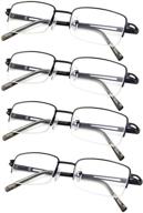 👓 half-rim reading glasses 4-pack with metal frame, spring hinges for men and women - optimized for better seo logo