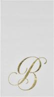 🌟 pack of 100 gold monogram guest napkins - letter b design | disposable paper hand napkins with elegant metallic golden foil | ideal for bathroom, powder room, wedding, holiday, birthday party, baby shower | decorative towels logo