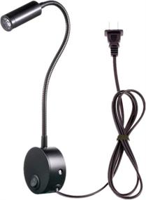 img 4 attached to 🔦 WeFoonLo 3W Wall Mounted LED Reading Light - Flexible Gooseneck Sconce Lamp with Plug & Switch for Bedroom, Office, Workbench, Studio (01 Black Warm)