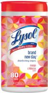 🧼 lysol disinfecting wipes, brand new day - 80 count logo