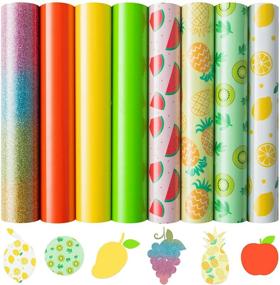 img 4 attached to 🍍 Vibrant Tropical Fruit Heat Transfer Vinyl Set for Luau Party Apparel & DIY Crafts