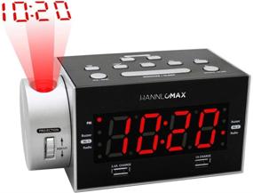 img 3 attached to 🕰️ HANNLOMAX HX-135CR Projection Alarm Clock Radio with PLL FM Radio, Dual Alarm, Dual USB Ports for Fast Charging (2.4A and 1A), 1.2" Red LED Display, AC/DC Adaptor Included