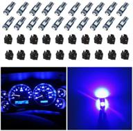 🔵 wljh 74 led bulb dash lights mini t5 2721 27 37 286 wedge pc74 twist socket automotive instrument panel gauge light kits cluster shift indicator interior bulbs 12v blue - pack of 20 - improved seo logo