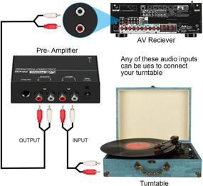 img 1 attached to 🎵 Фоно Преамп для Винилового Проигрывателя - Компактный Электронный Стереофонический Предусилитель с RCA Входом, RCA/TRS Выходом, Минимальным Уровнем Шума, В комплекте 12V Адаптер Питания (PP400)