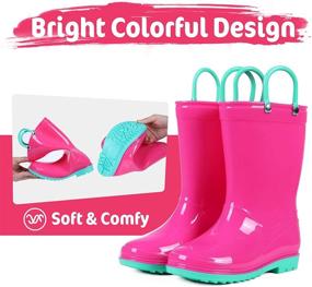 img 3 attached to 👞 Легкие детские водонепроницаемые сапоги Litfun Toddler для мальчиков с ручками: прочная и стильная обувь для активных детей