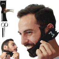 🧔 beard shaping tool with adjustable comb and styling template - ultimate beard lineup tool & edger for men with unique personality - compatible with all electric trimmers, razors, and clippers – includes b0nus round-edge scissors logo