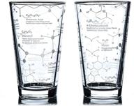 greenline goods beer glasses - 16 oz pint glass (set of 2) – science of beer glassware - etched with chemistry molecules of beer & hops logo