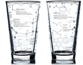 img 4 attached to Greenline Goods Beer Glasses - 16 oz Pint Glass (Set of 2) – Science of Beer Glassware - Etched with Chemistry Molecules of Beer & Hops