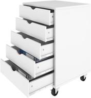 🗄️ yitahome 5 drawer chest, portable file cabinet with wheels, home office storage dresser cabinet in white логотип