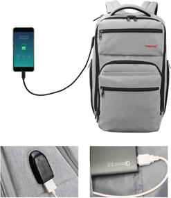 img 3 attached to Ultimate Grey Backpack: 🎒 Durable Business Backpack with Laptop Protection