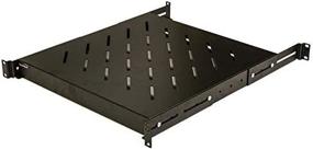 img 1 attached to 📦 NavePoint 1U 19-Inch Fixed 4-Post Rack Mount Server Shelf – Black, Adjustable Depth: 18-29 Inches