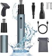 👃 nose hair trimmer clipper: 3-in-1 waterproof grooming kit for men & ladies - usb rechargeable, professional electric trimmer for nose, beard, and eyebrows logo