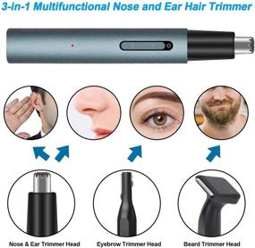 img 3 attached to 👃 Nose Hair Trimmer Clipper: 3-in-1 Waterproof Grooming Kit for Men & Ladies - USB Rechargeable, Professional Electric Trimmer for Nose, Beard, and Eyebrows