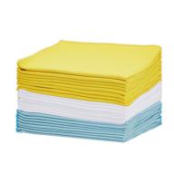 🧽 24-pack amazon basics microfiber glass fabric cleaning cloth - blue, yellow, and white logo