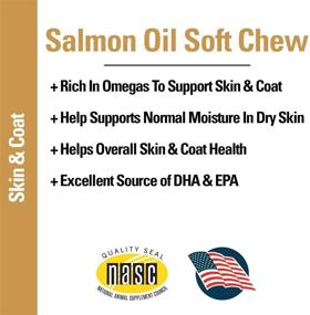 img 1 attached to Vet Classics Salmon Oil Pet Supplement for Healthy Skin and Glossy Coats – Dog and Cat Coat and Skin Supplement – Rich in Omega-3, 6, 9, DHA, EPA – Soft Chews 90 Count