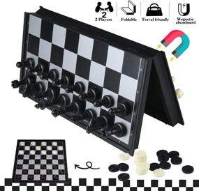 img 3 attached to Black Travel Chess Set for Adults- Educational, Optimized for Searching